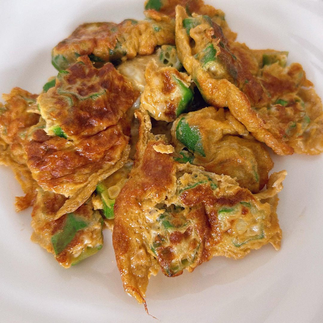 低脂低卡，好吃不胖的秋葵炒鸡蛋，巨好吃