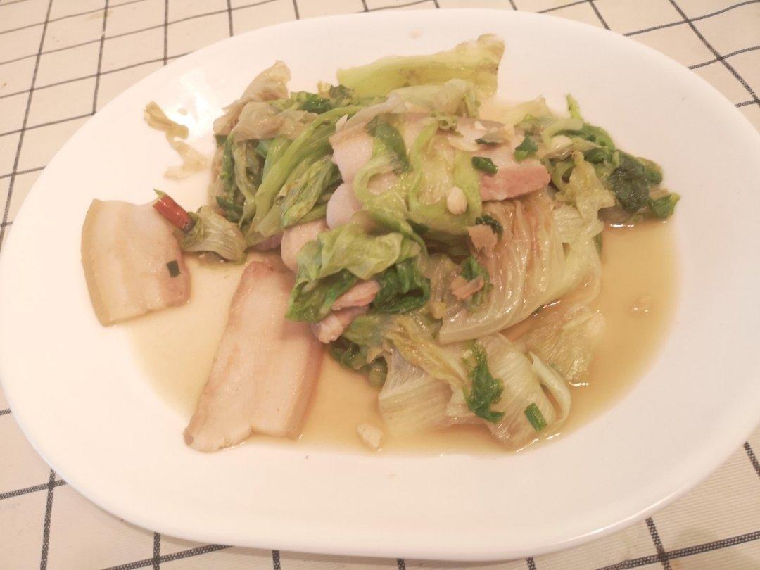 五花肉炒手撕包菜