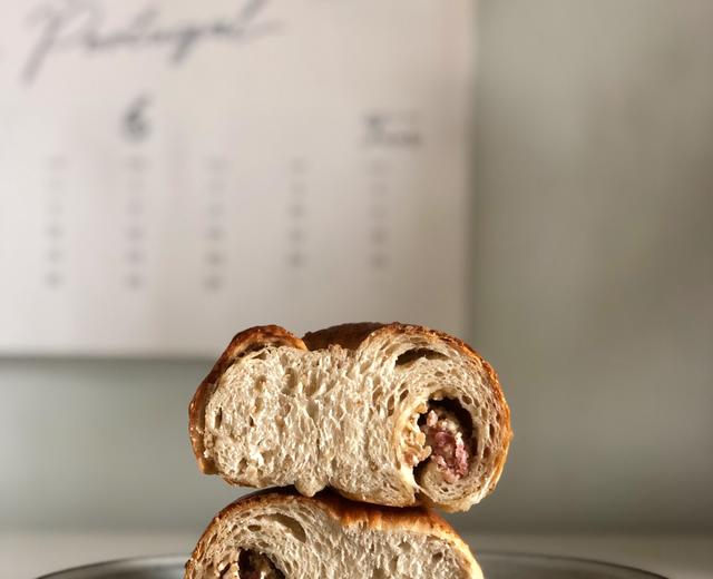 日本人气话题贝果|无油低糖|白芝麻培根贝果的做法