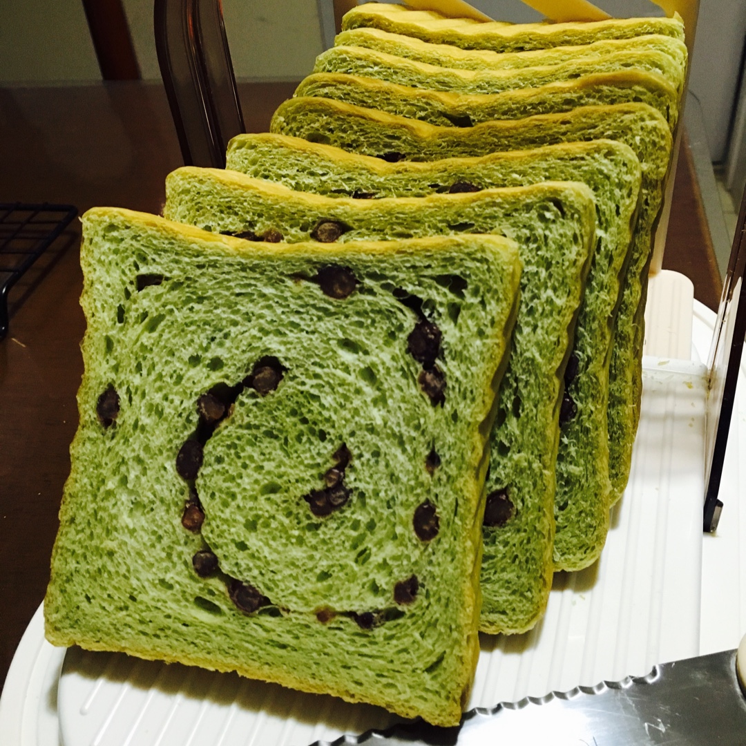 抹茶蜜豆土司