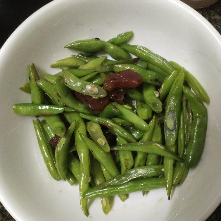 家常菜—四季豆炒腊肠