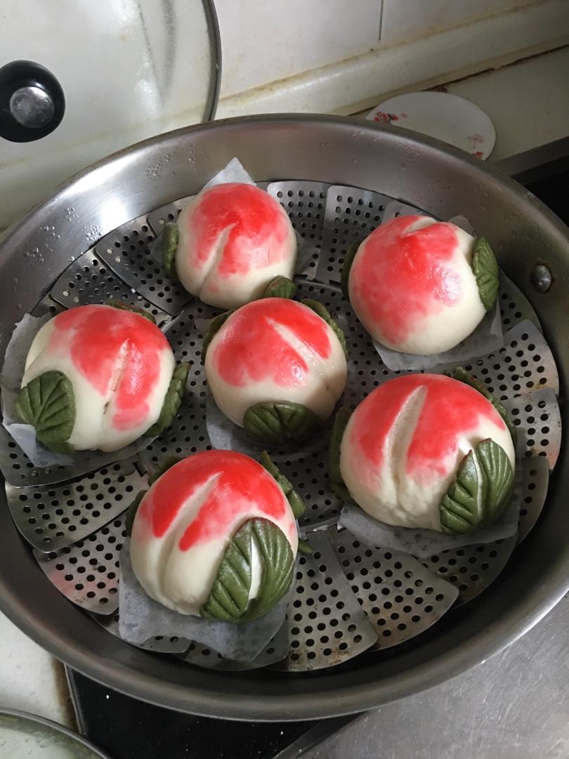 【寿桃包】中国人最传统的生日蛋糕，好惊艳！