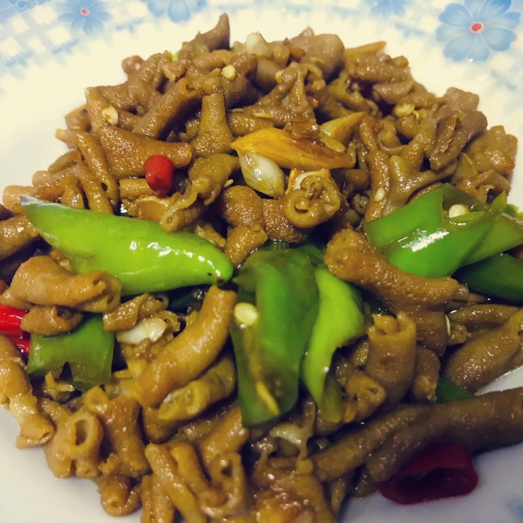 鸡肠炒辣椒