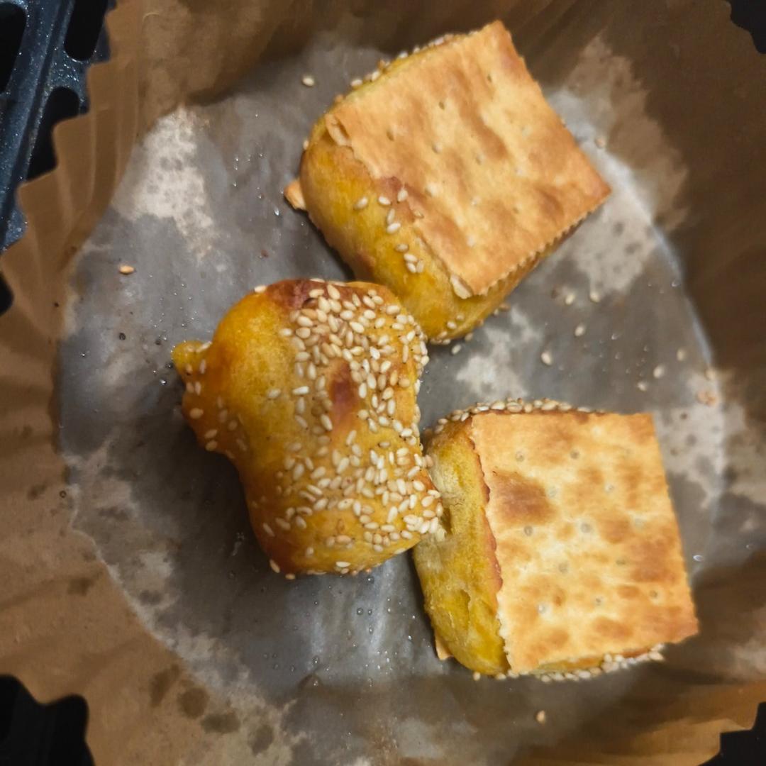 🔥空气炸锅食谱❗️·不用油炸的南瓜饼