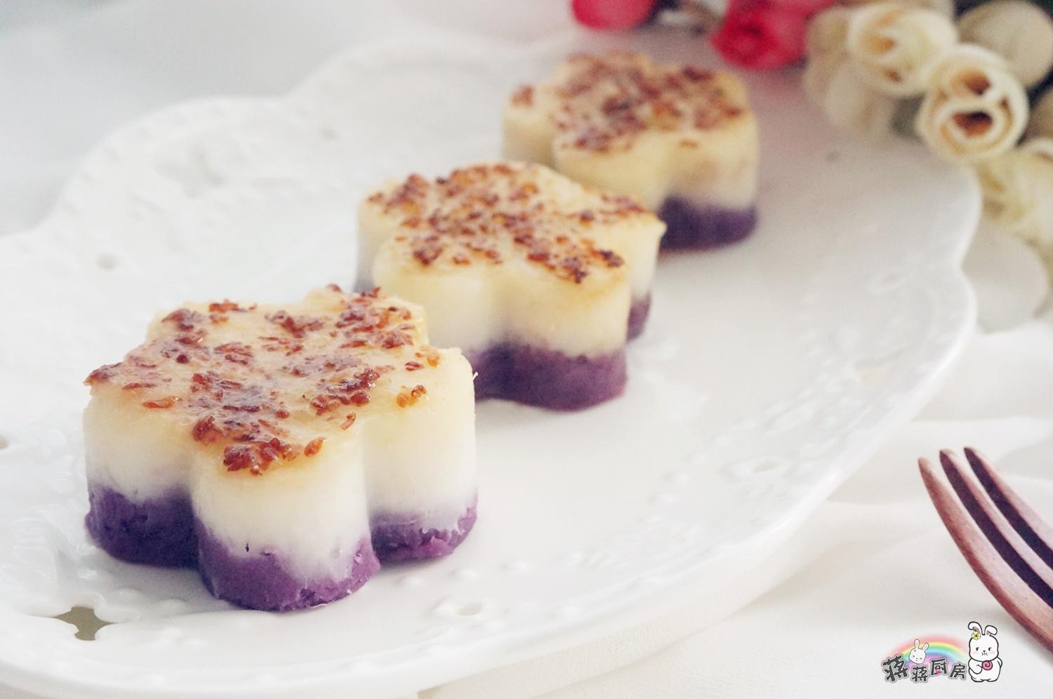 桂花山药紫薯糕的做法
