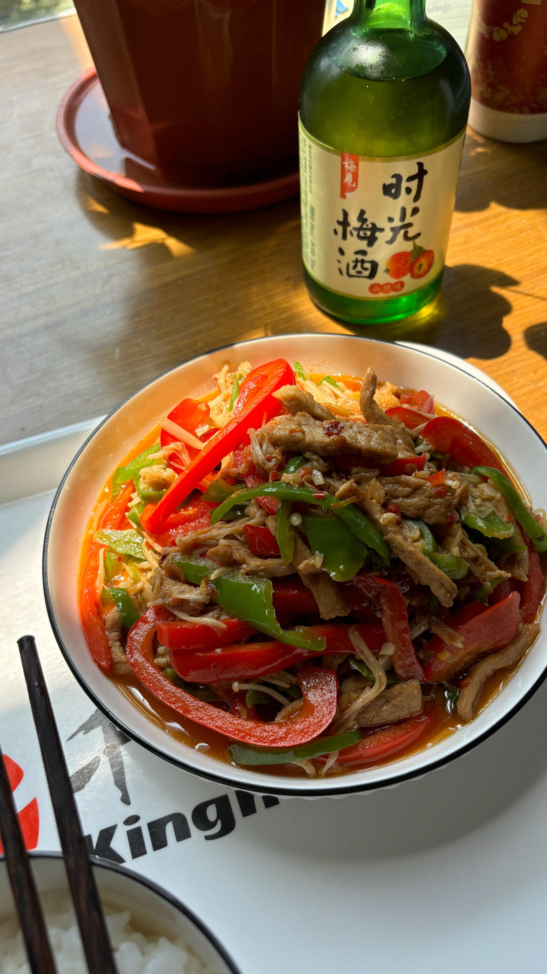 金针菇炒肉