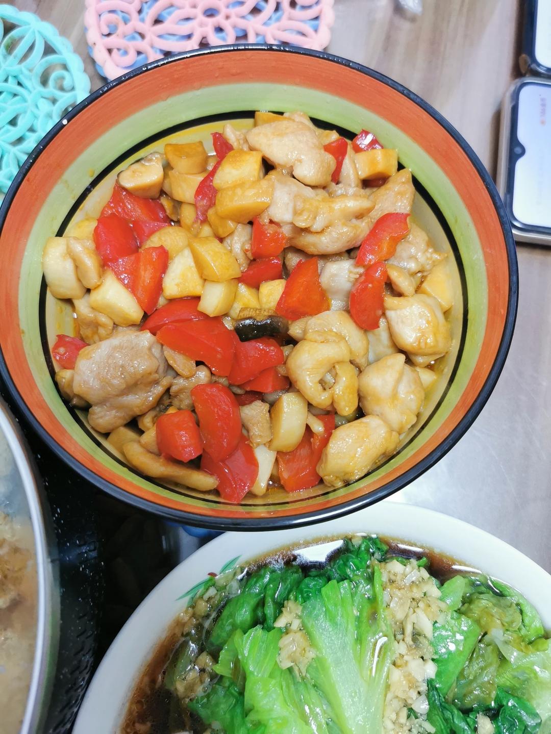 彩椒杏鲍菇炒鸡胸肉