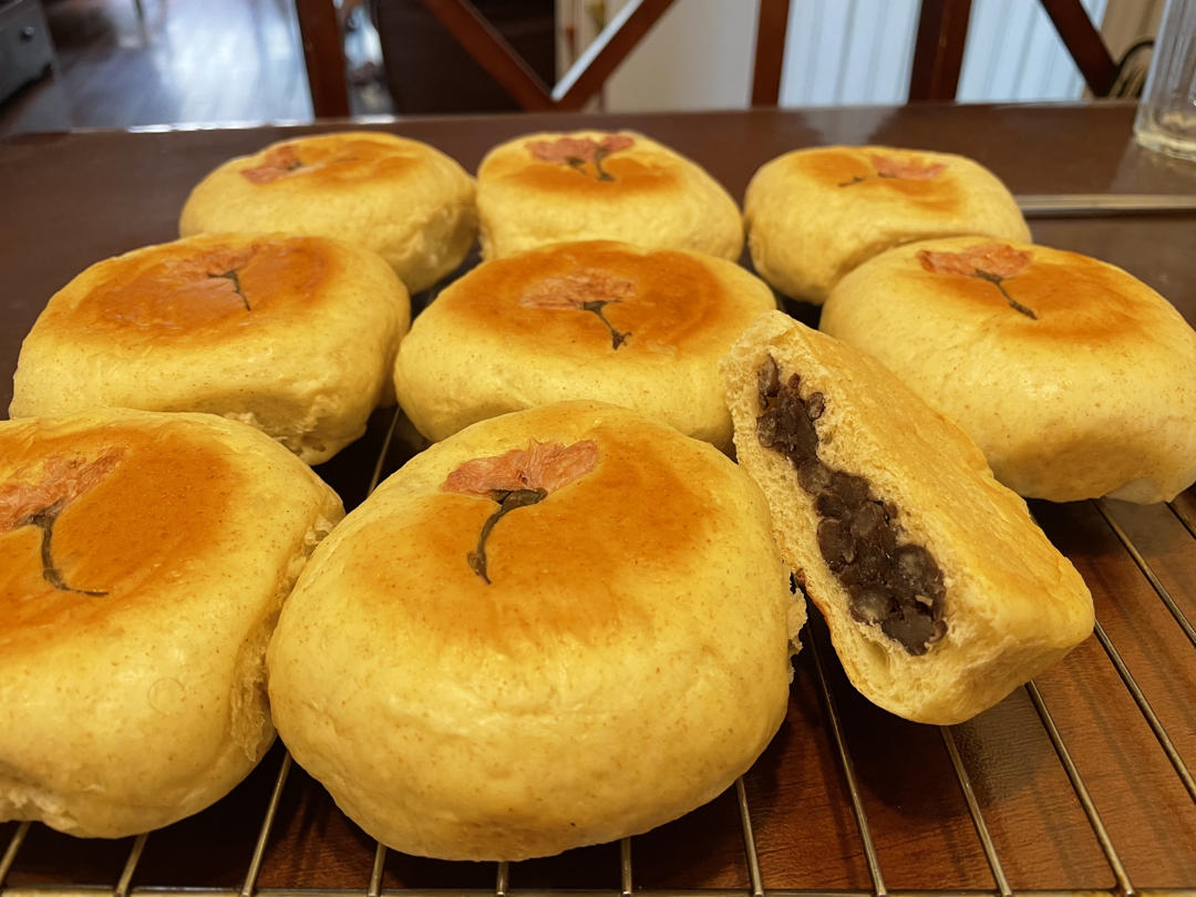 戳中少女心的日式樱花红豆包