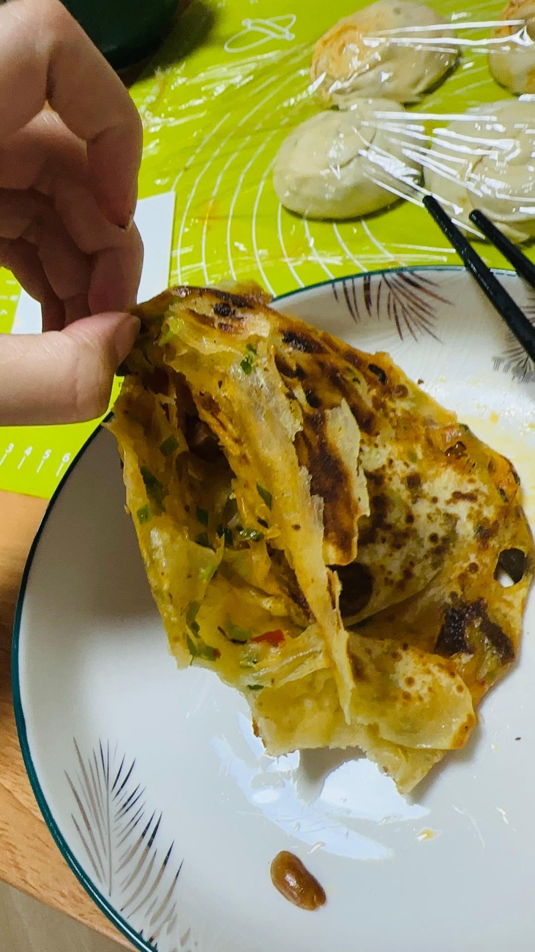 多层柔软葱花烙饼