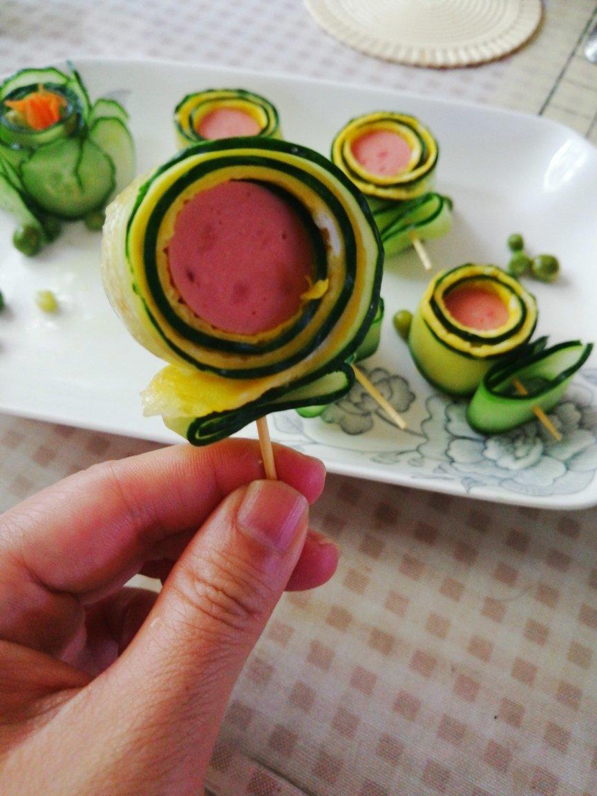 黄瓜鸡蛋火腿棒棒卷