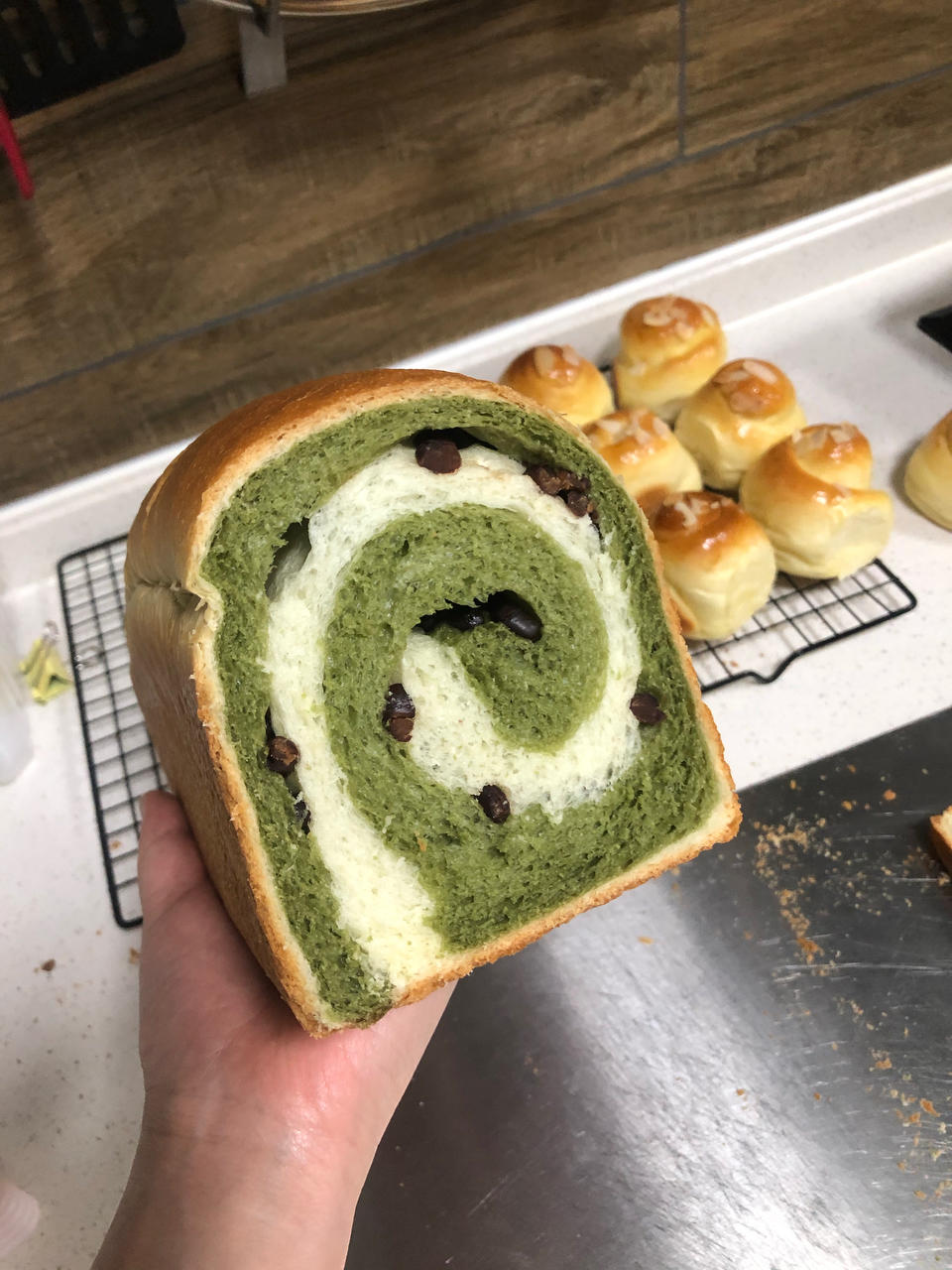 双色吐司-抹茶红豆/紫薯红豆