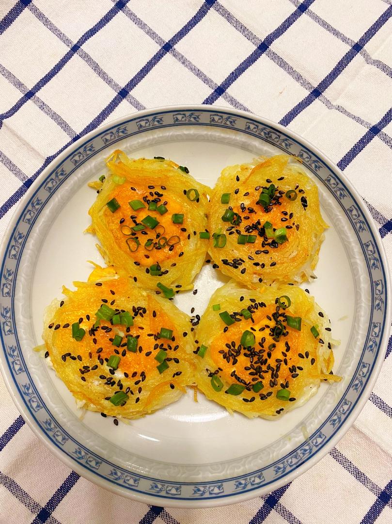 大爱土豆萝卜低脂营养新吃法-鸟巢鸡蛋饼