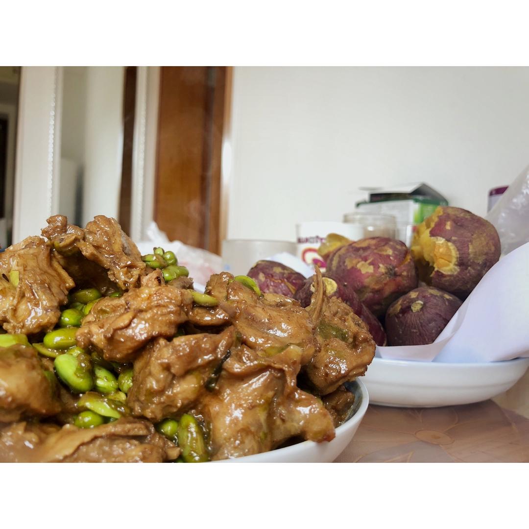 毛豆烧鸭