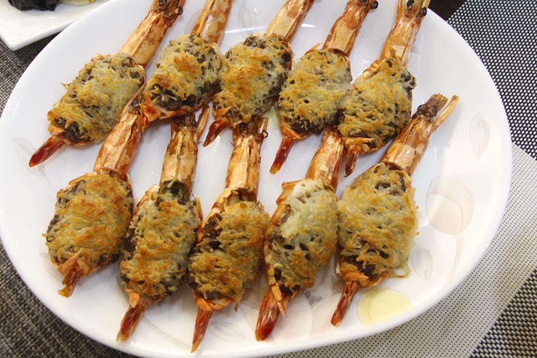 蘑菇焗大虾