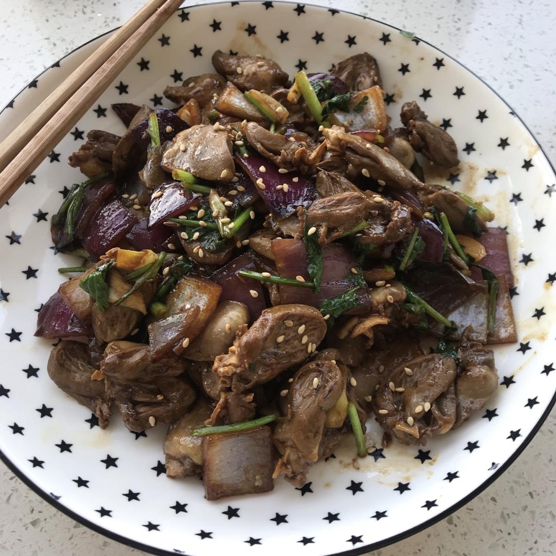 爆炒孜然鸡心