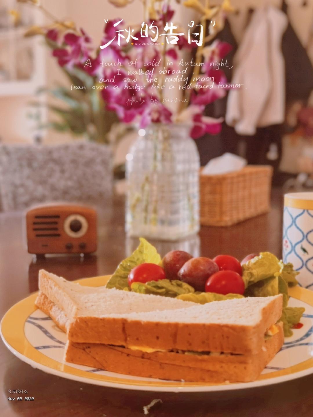 冬日小清新～牛油果鸡蛋沙拉三明治