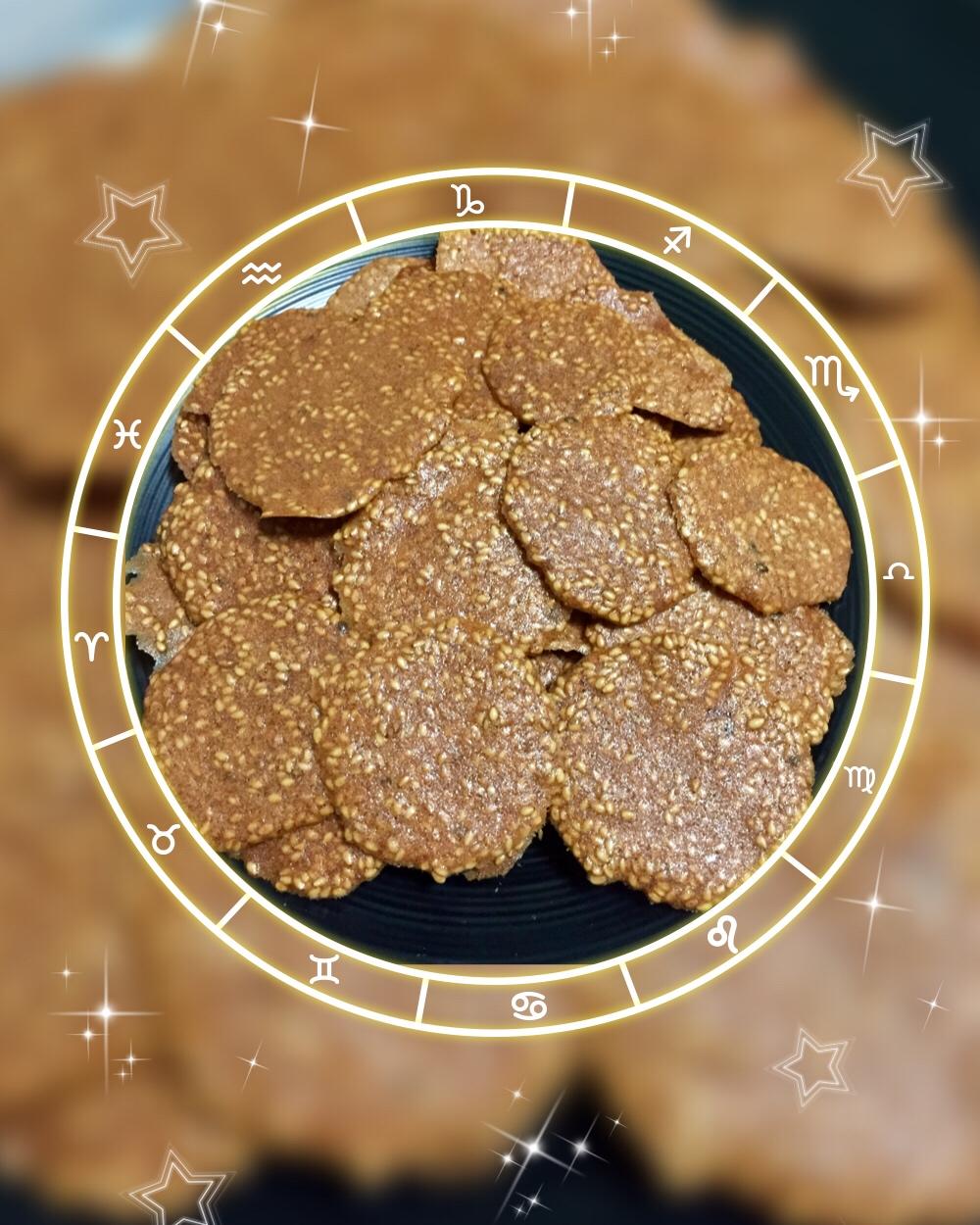 芝麻薄脆蛋白饼干