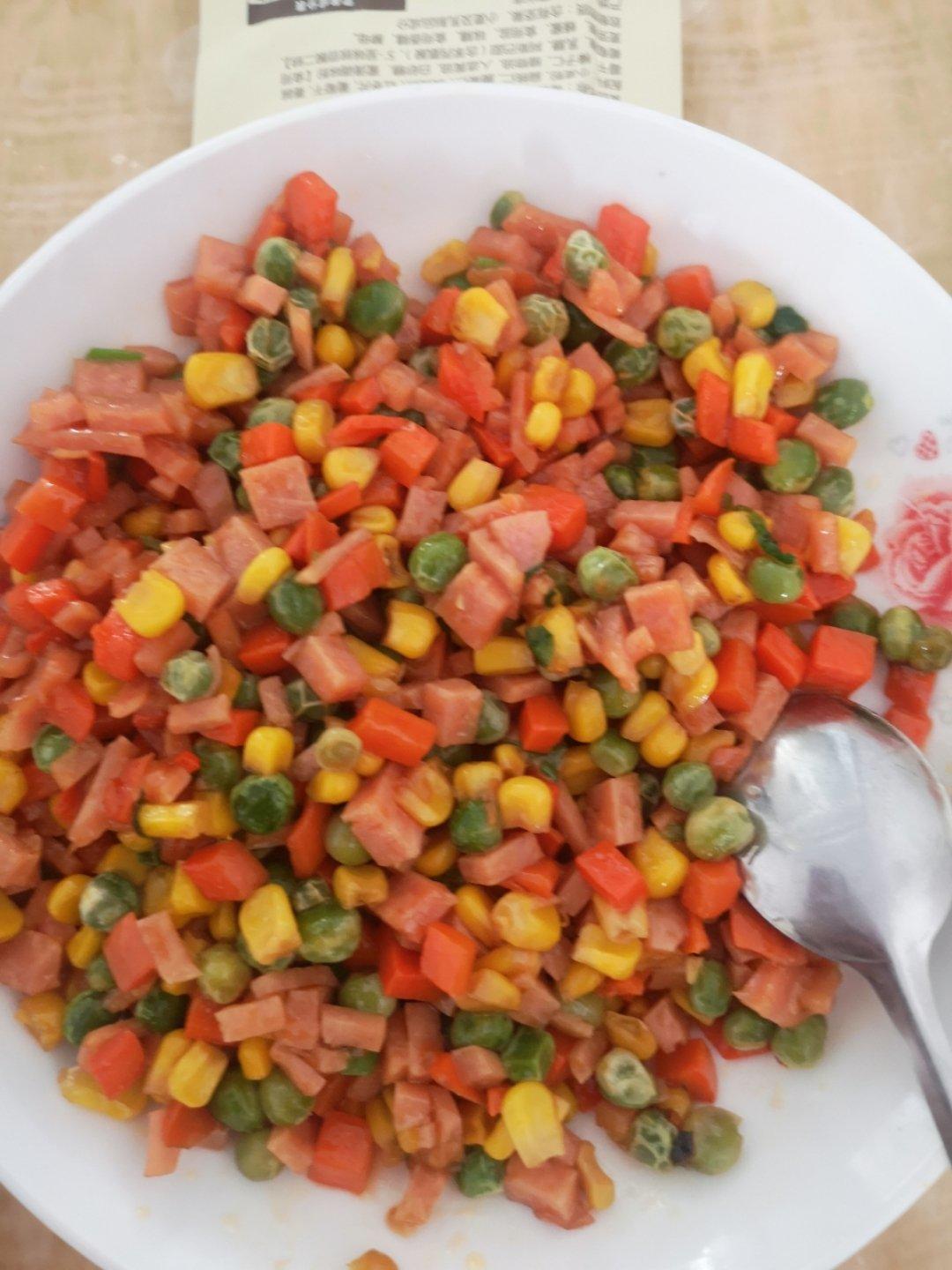 青豆玉米火腿粒粒炒