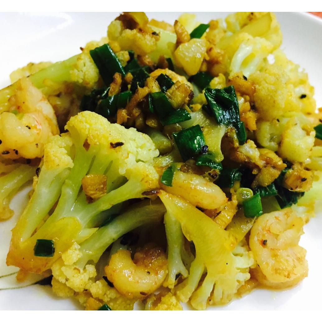 虾仁炒菜花