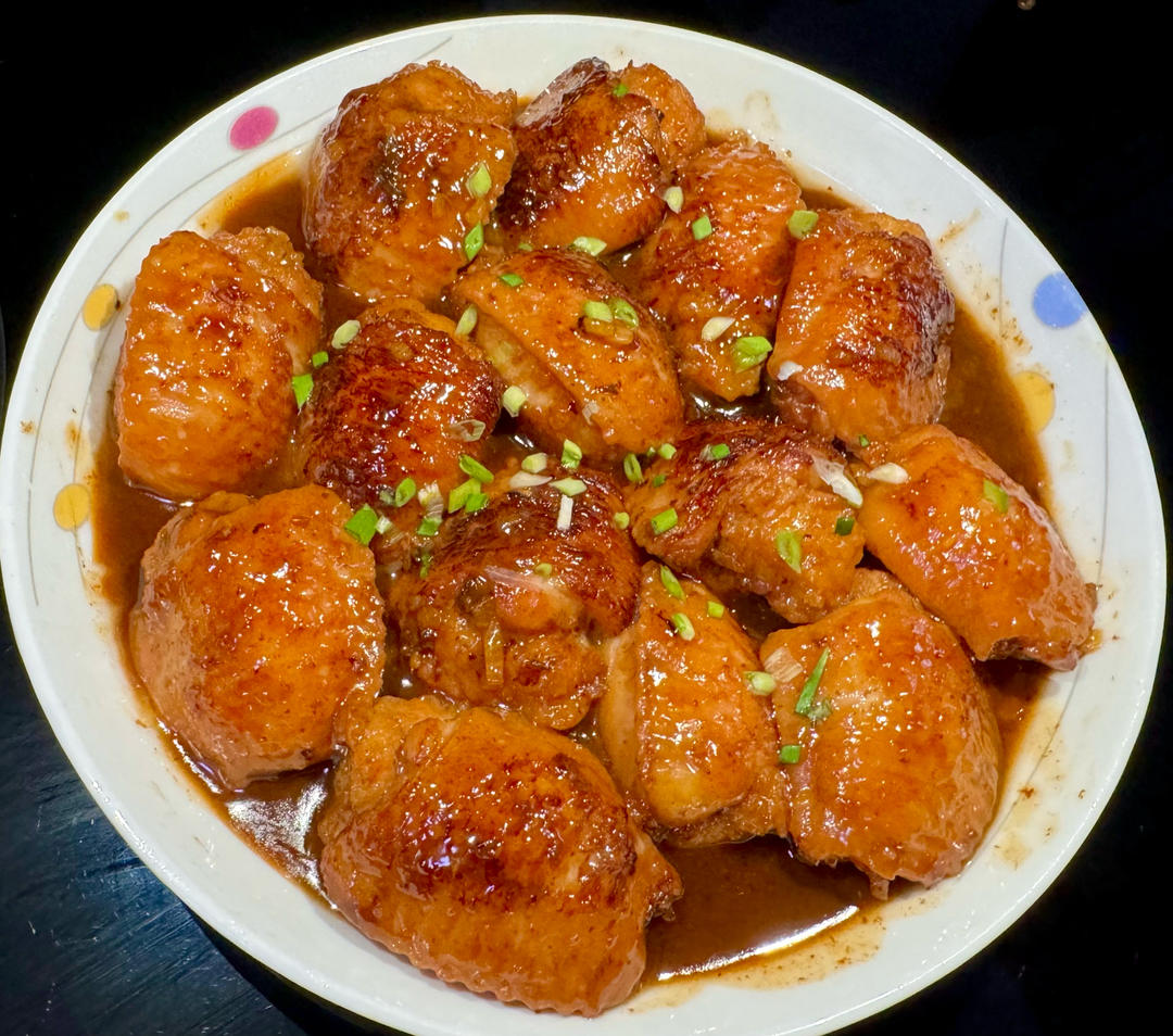 蒜香可乐鸡翅塞虾滑