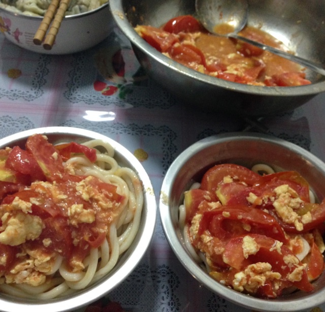 番茄鸡蛋炒乌冬