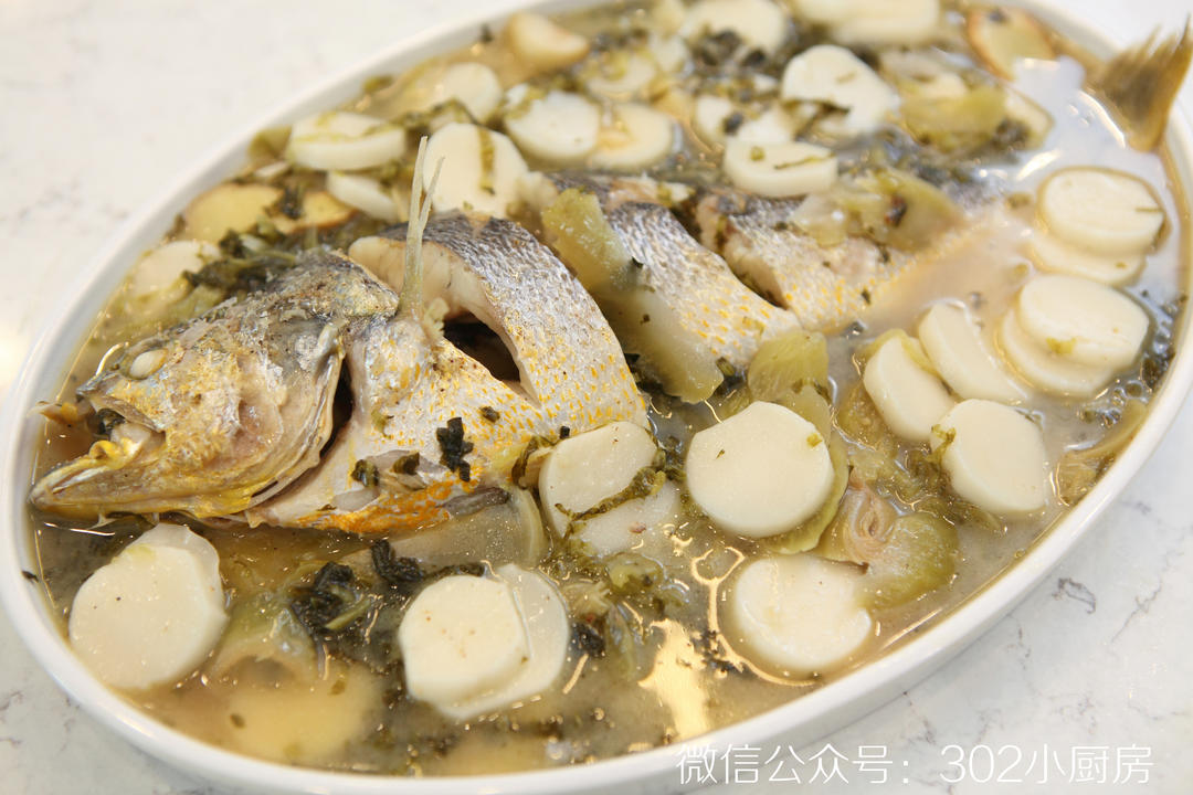 【0755】酸菜黄鱼烧年糕 <302小厨房>