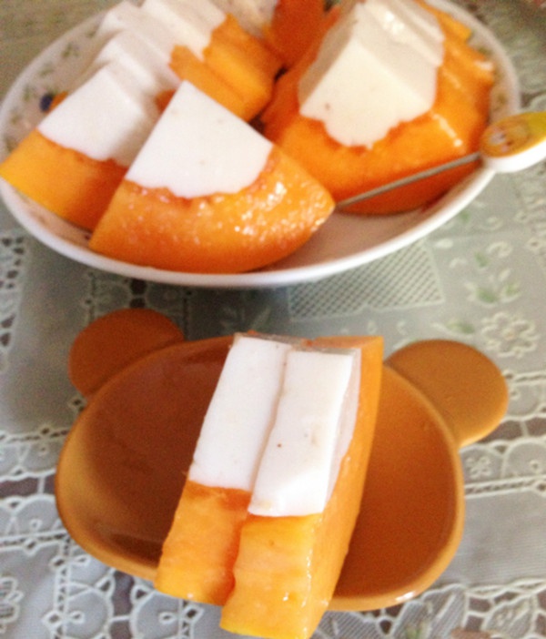 木瓜杏仁冻