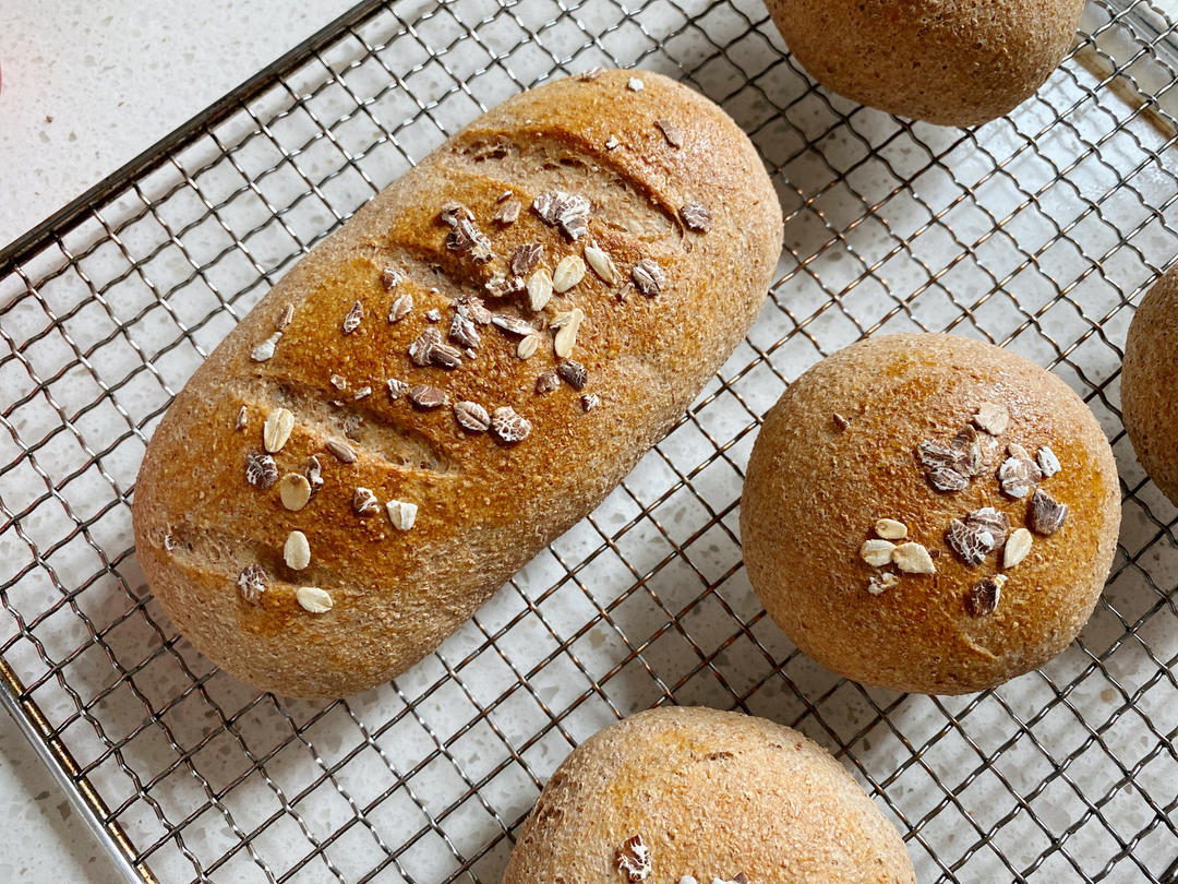 免揉全麦面包〔无糖无油〕