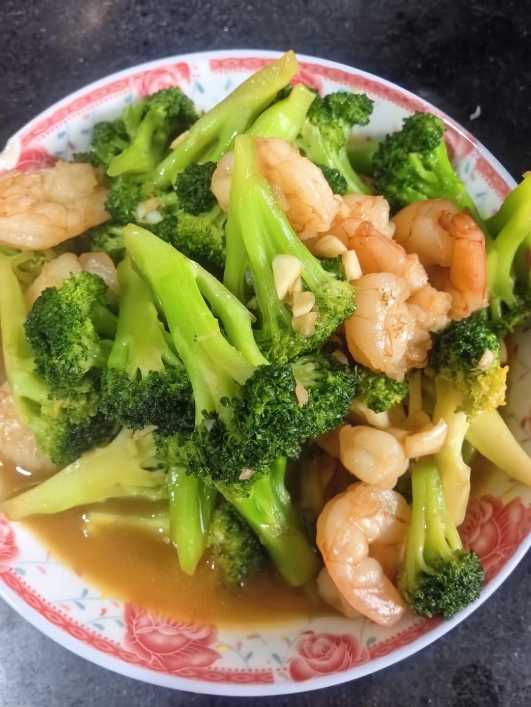 减肥去脂的西兰花炒虾仁