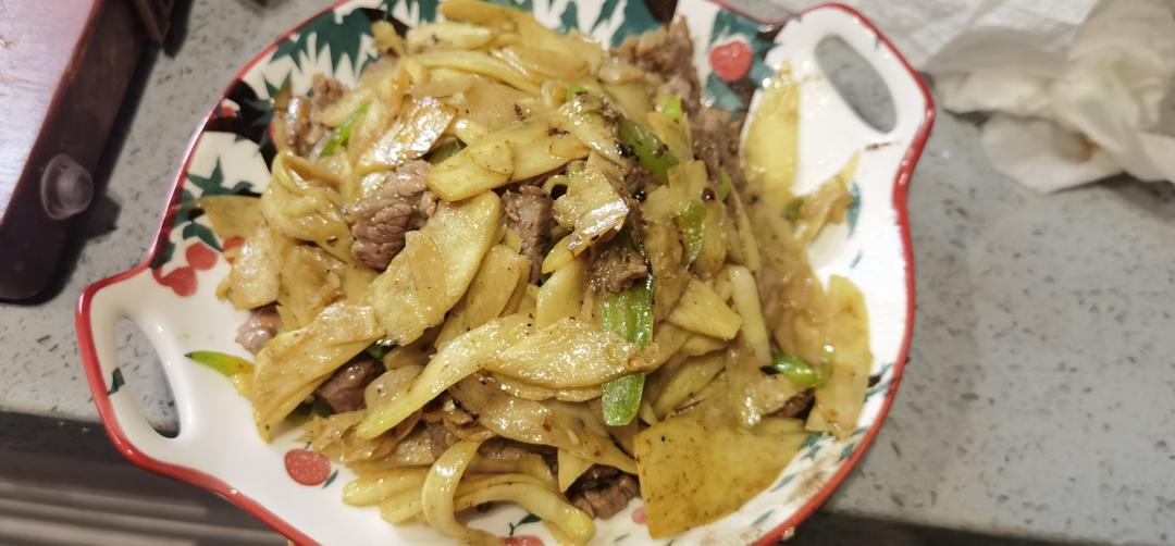 茭白炒牛肉丝