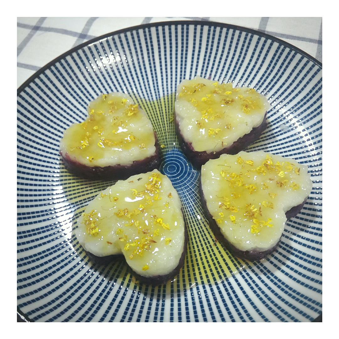 桂花山药紫薯糕