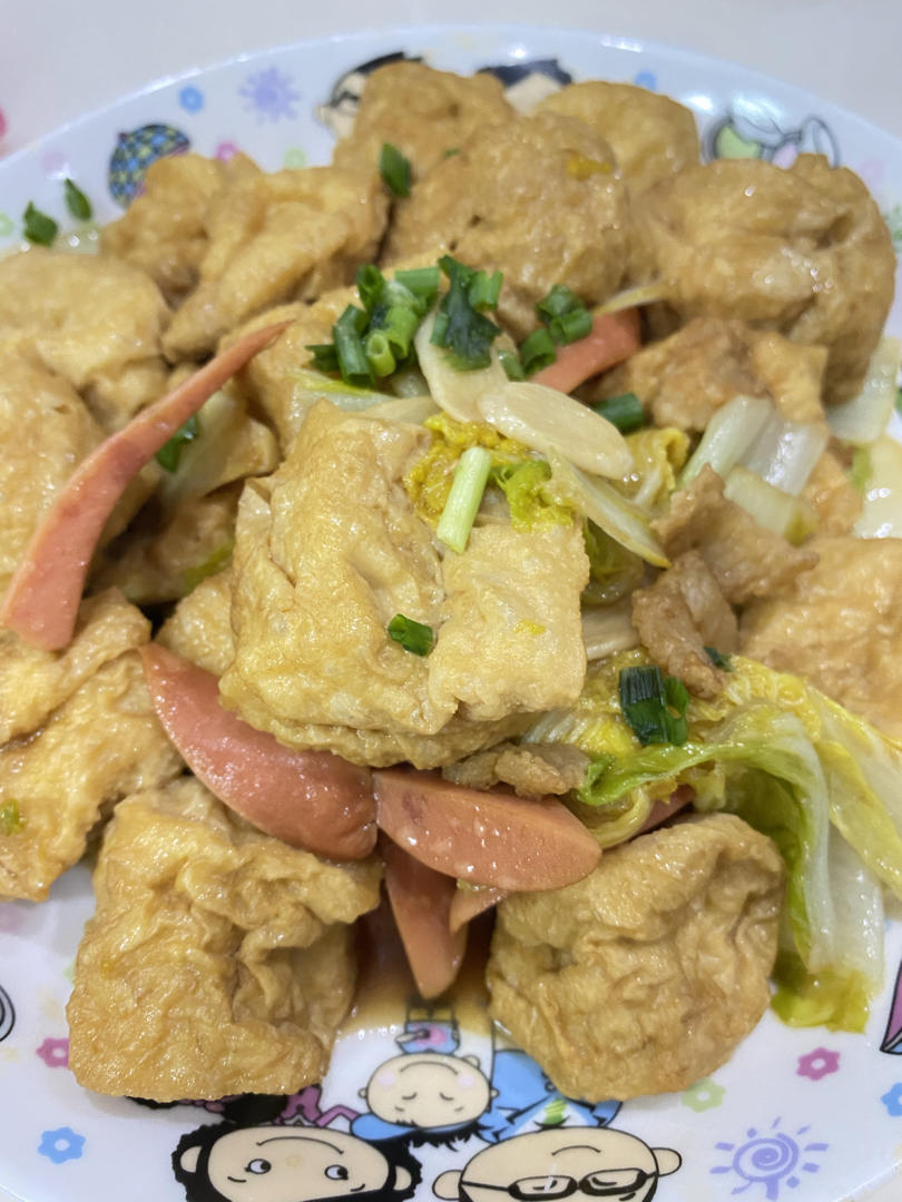 娃娃菜酱烧油豆腐
