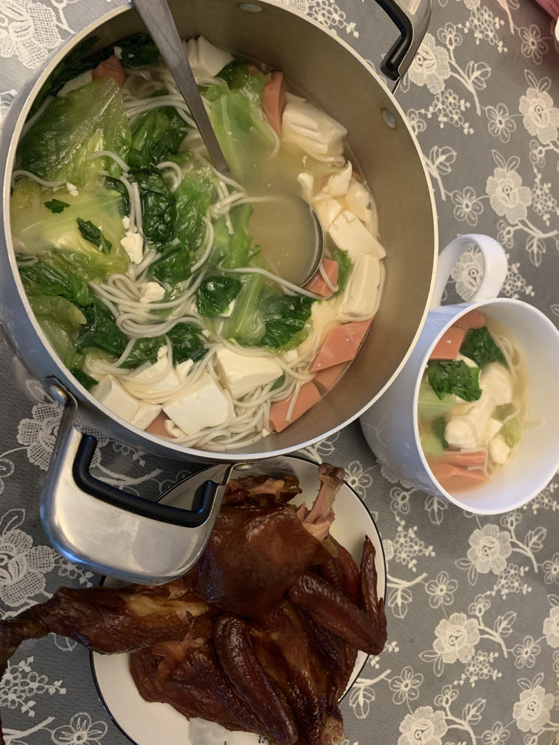 好吃到舔盘的青菜鸡蛋面