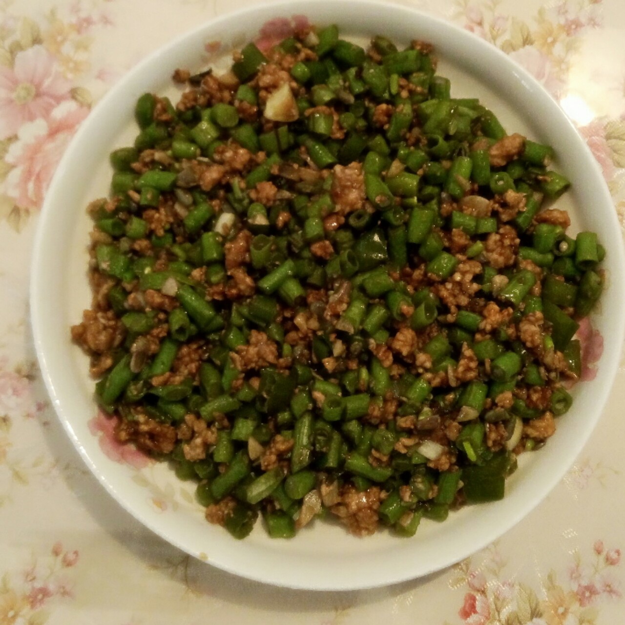 肉沫豆角下饭菜