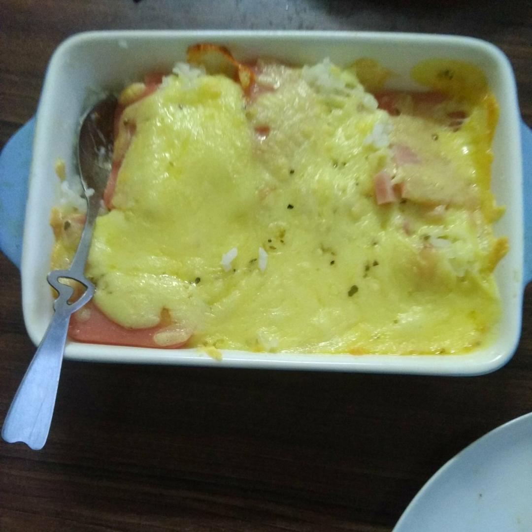 火腿菌菇焗饭