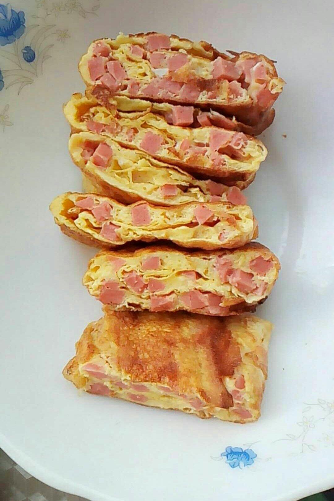 清晨雨露-18做的火腿鸡蛋卷