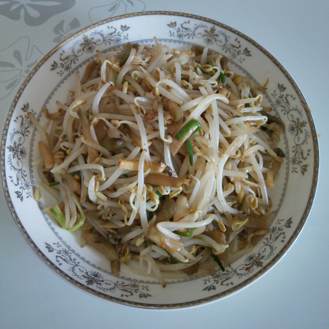 小葱炒绿豆芽-好吃的蔬菜炒蔬菜