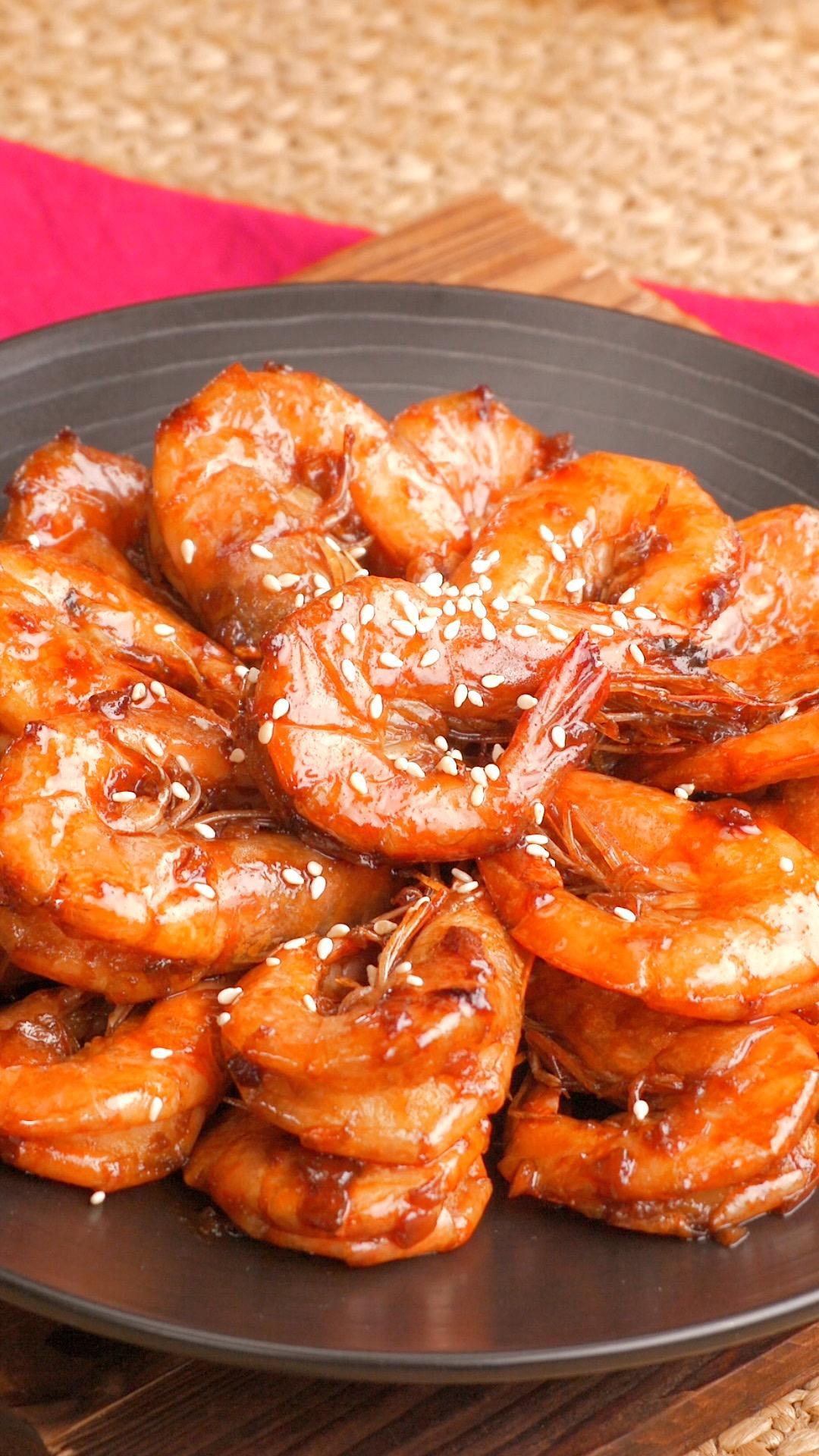 咸咸甜甜照烧虾的做法