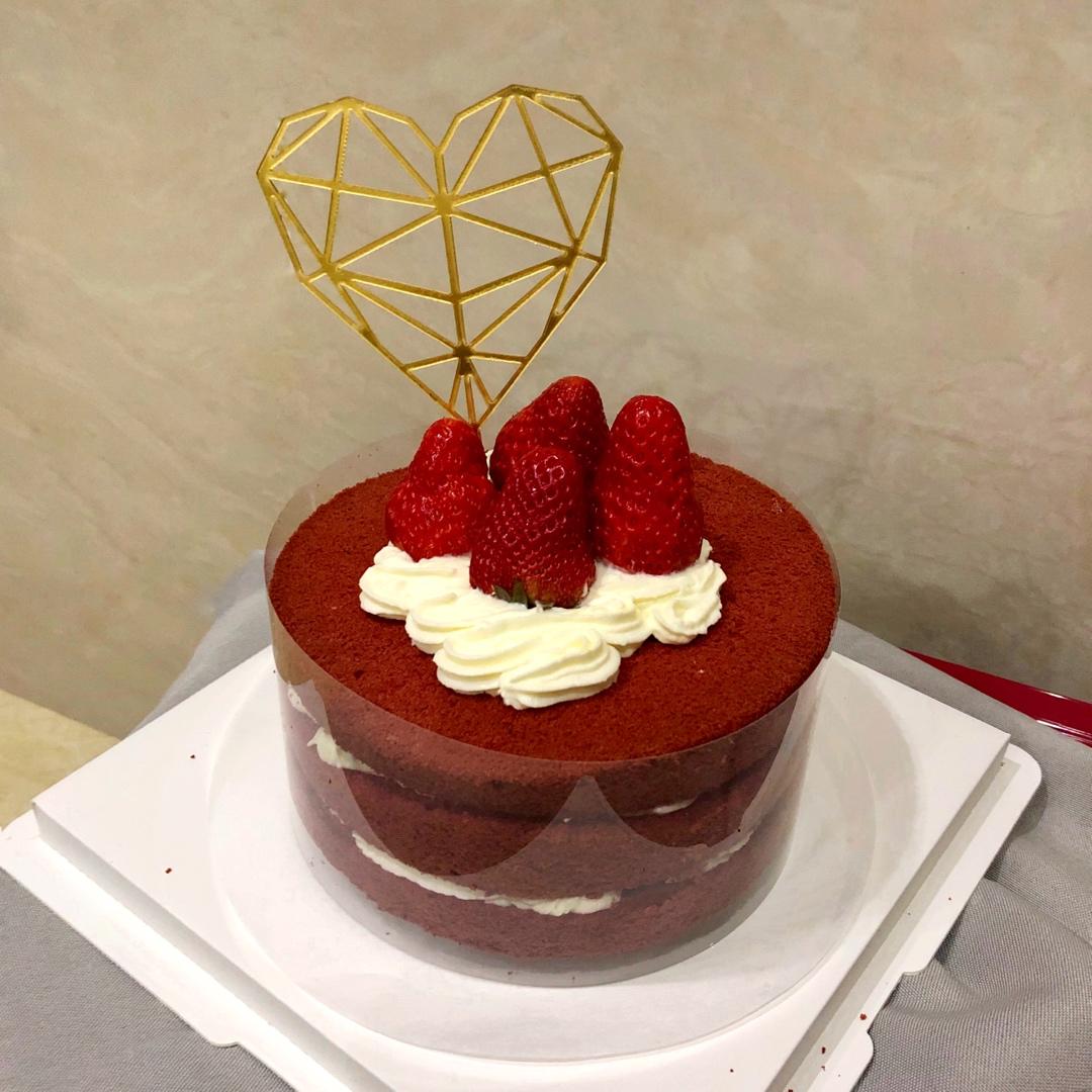 6寸红丝绒戚风蛋糕 无油 材料简单