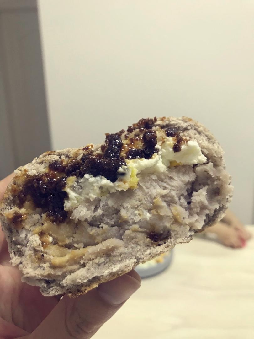 无油无糖全麦芋泥乳酪面包