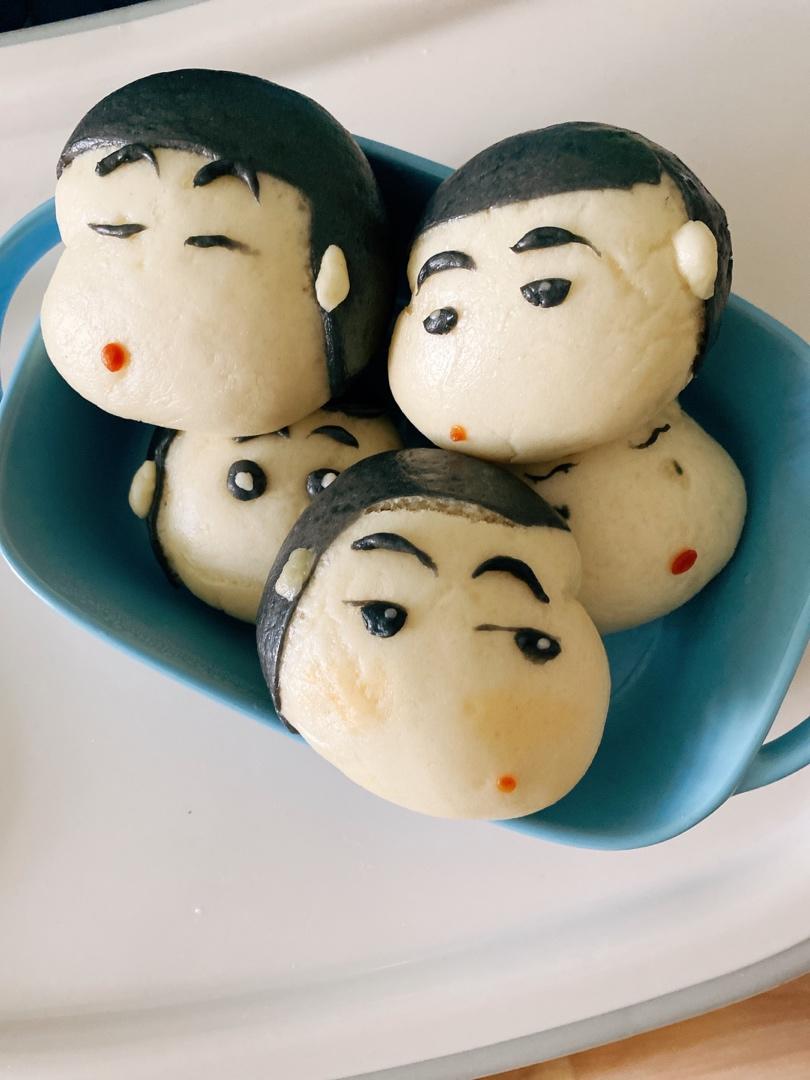 做好吃的给你吃吧做的(原创)蜡笔小新可爱表情花样馒头卡通包子