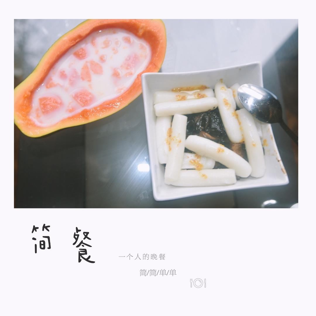 鲜奶炖木瓜