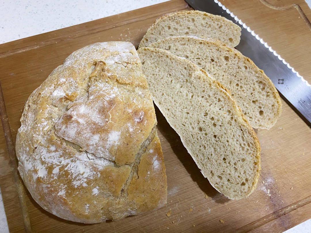 全麦法国传统圆面包🥖（不死心硬欧系列）