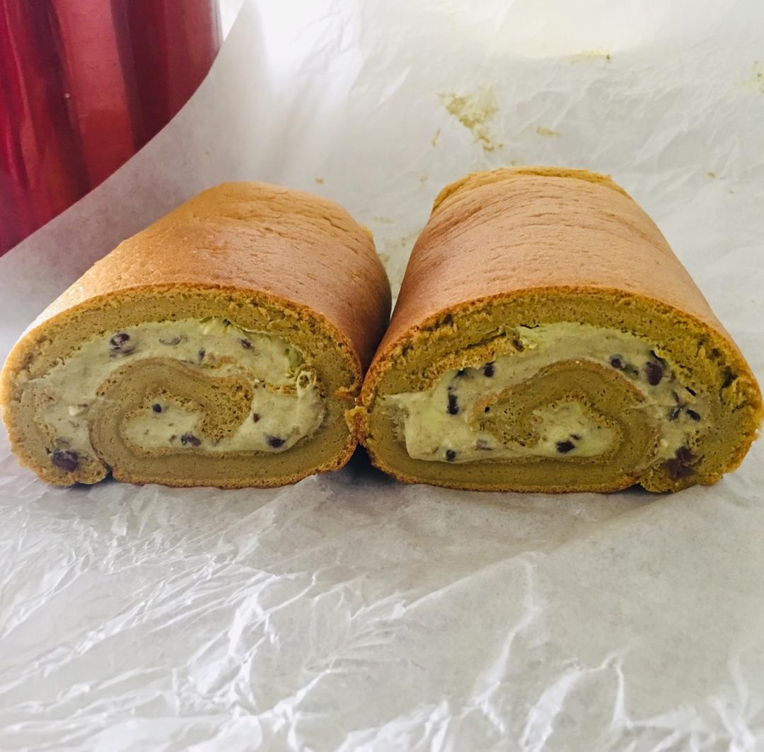 清新抹茶红豆卷