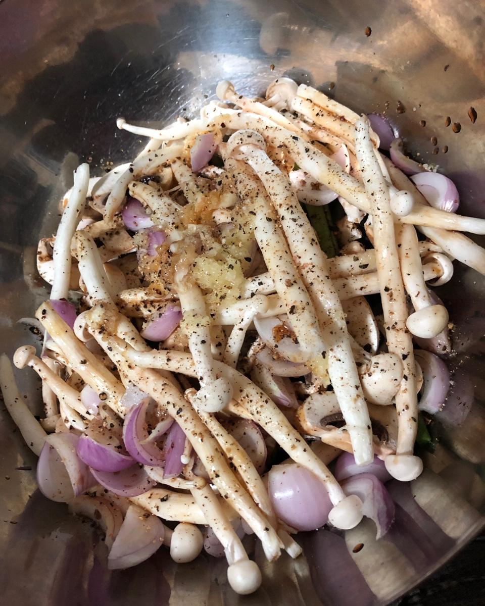 【健康三餐】香醋烤蘑菇豆角