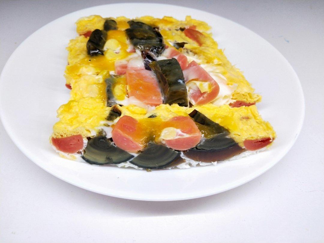 松花蛋蒸火腿肠