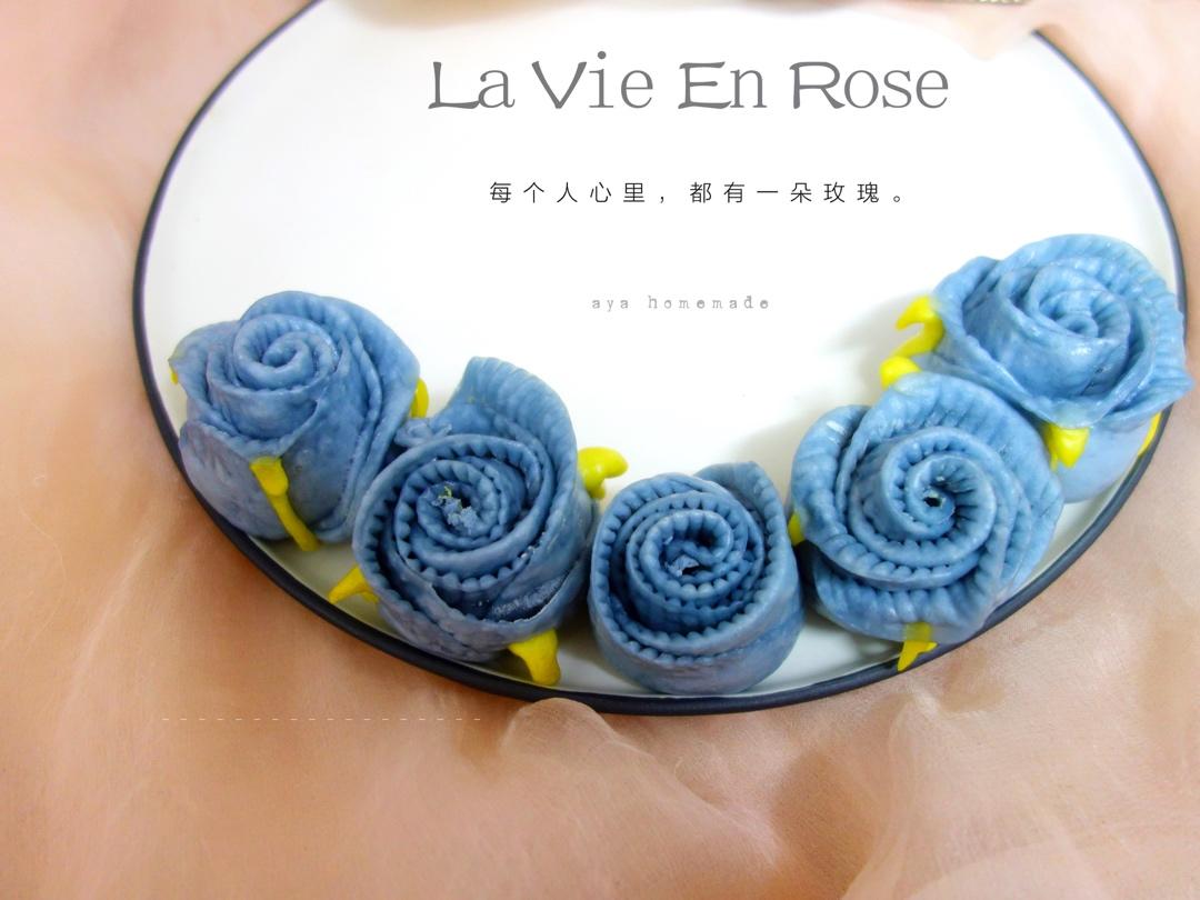 蓝玫瑰花馒头