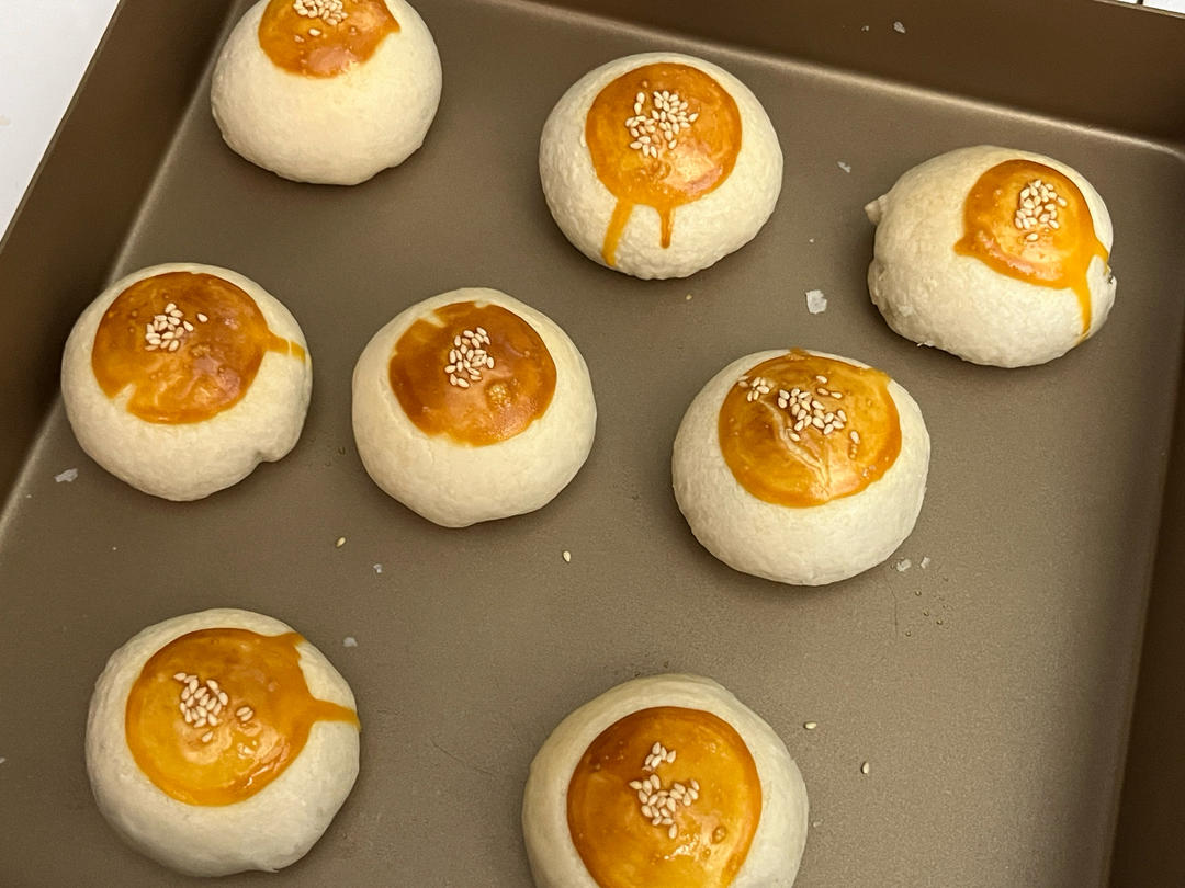 超长拉丝麻薯蛋黄酥（三天不变硬）