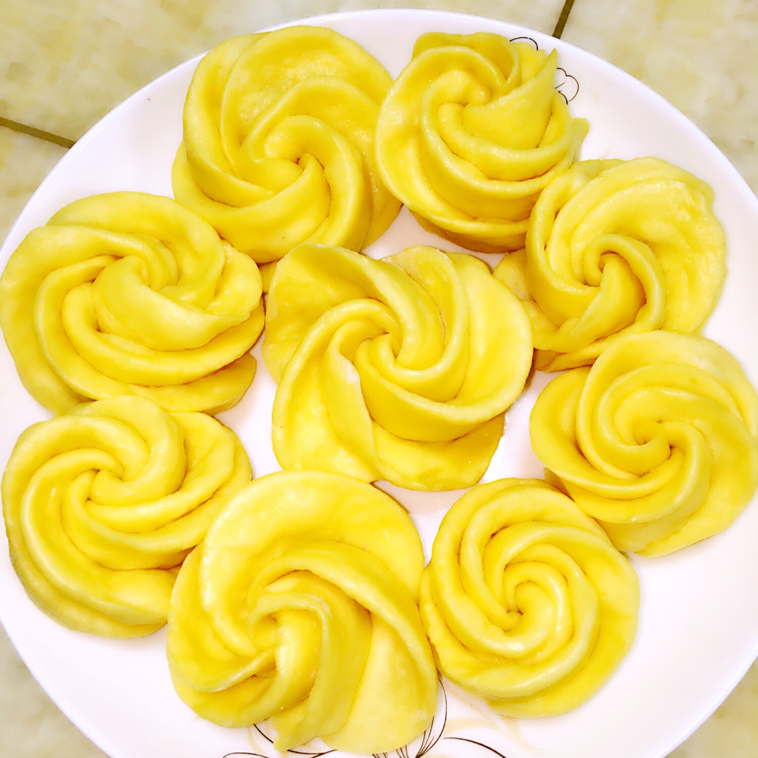 南瓜玫瑰花馒头
