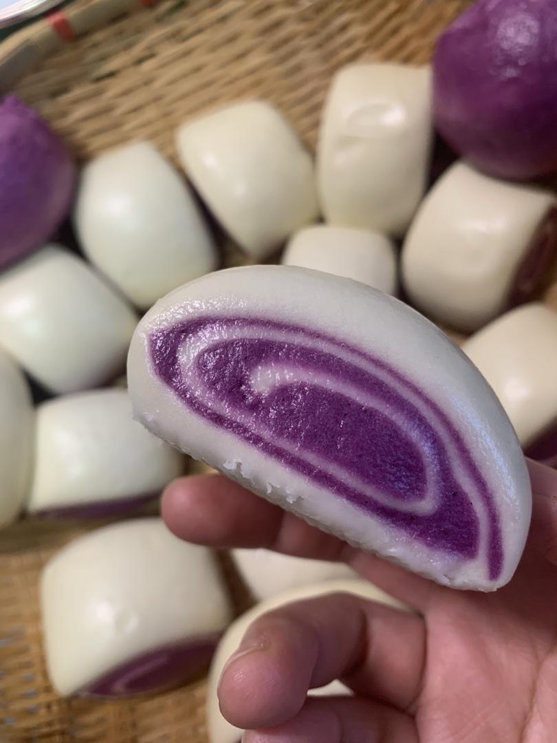 奶香紫薯馒头（一次发酵）